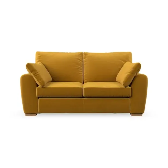 2-Seater Sofa with Pillow Arms - Gold, Velvet