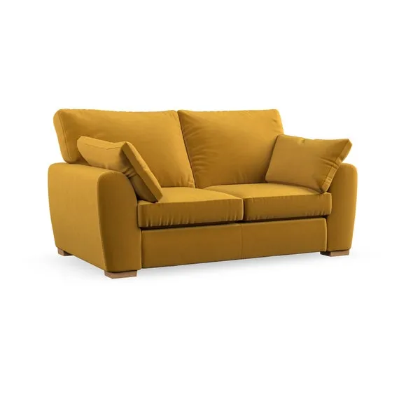 2-Seater Sofa with Pillow Arms - Gold, Velvet
