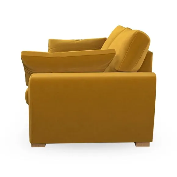 2-Seater Sofa with Pillow Arms - Gold, Velvet