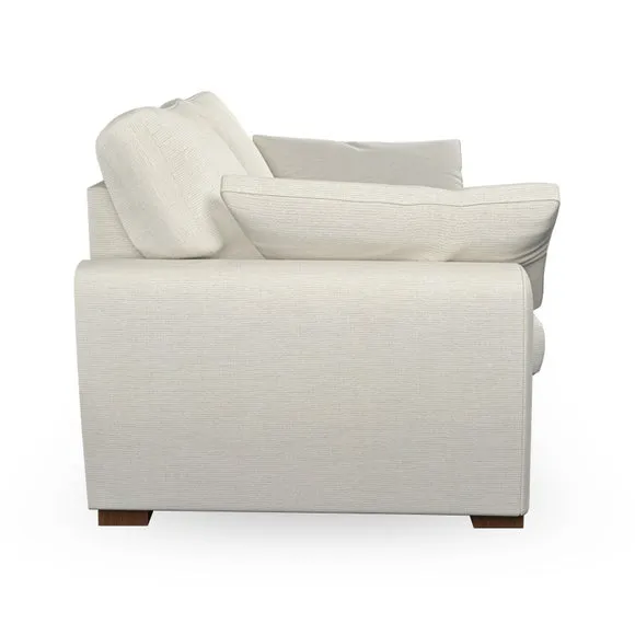 2-Seater Sofa with Pillow Arms - Ivory, Fabric