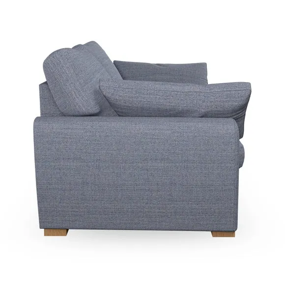 2-Seater Sofa with Pillow Arms - Navy, Fabric