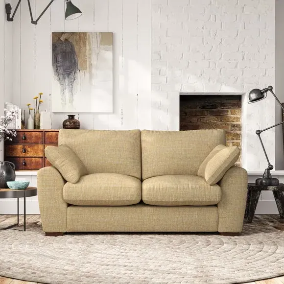 2-Seater Sofa with Pillow Arms - Ochre, Fabric
