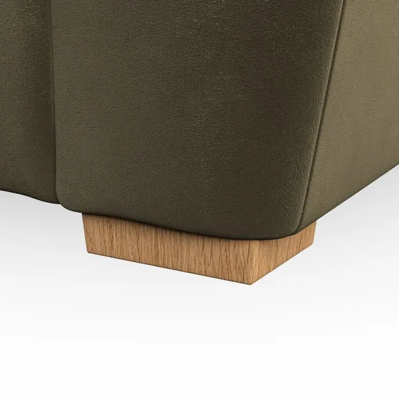 2-Seater Sofa with Pillow Arms - Olive, Fabric