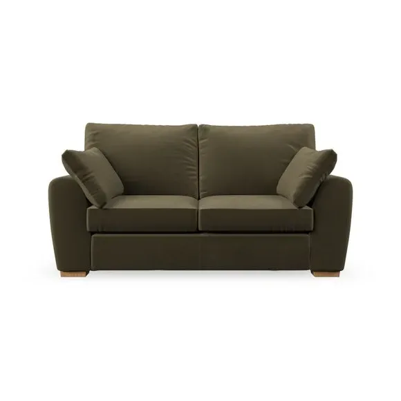 2-Seater Sofa with Pillow Arms - Olive, Fabric