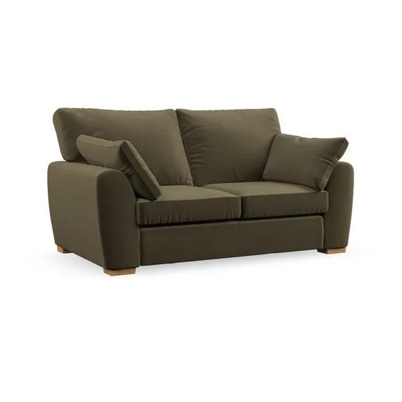 2-Seater Sofa with Pillow Arms - Olive, Fabric