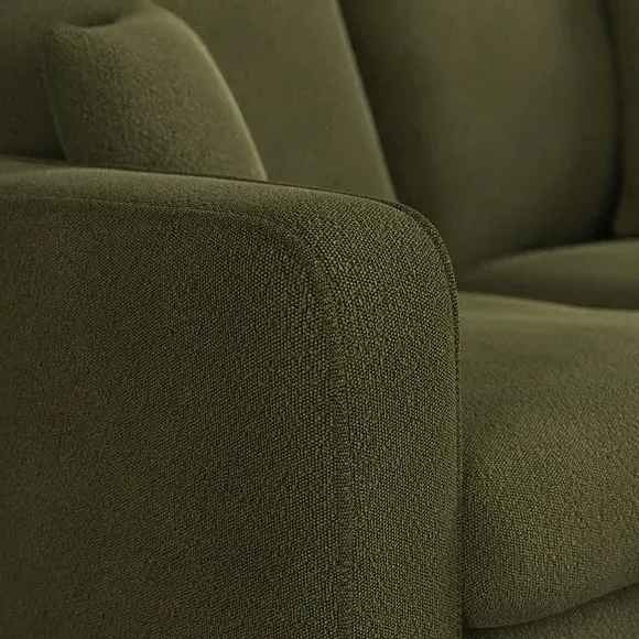 2-Seater Sofa with Piped Edges - Forest Green, Boucle