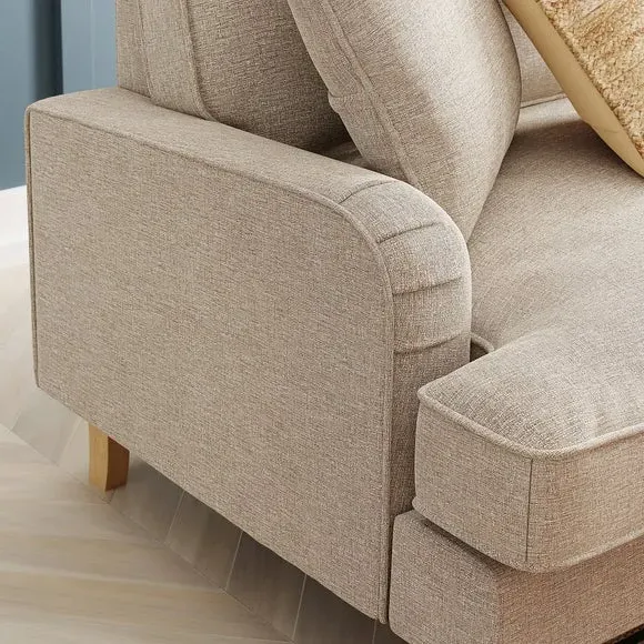 2-Seater Sofa with Piped Edges - Linen Weave