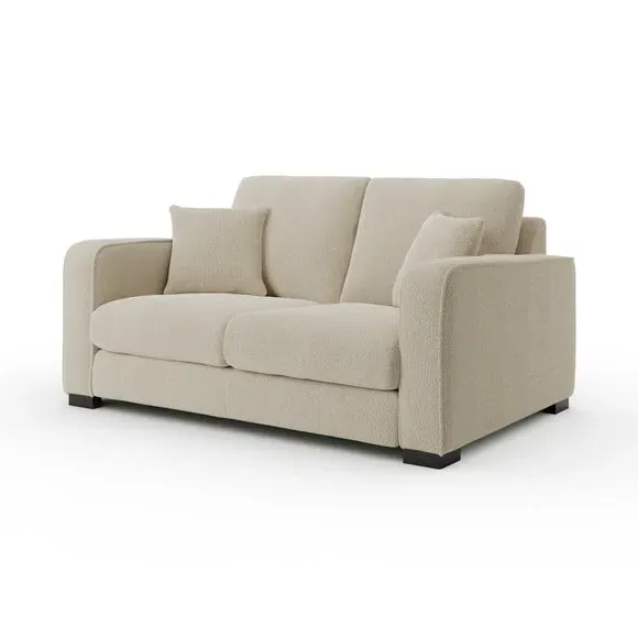 2-Seater Sofa with Piped Edges - Sandstone, Boucle