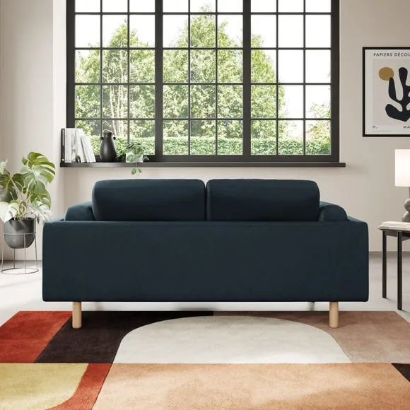 2-Seater Sofa with Plush Foam - Navy, Velvet