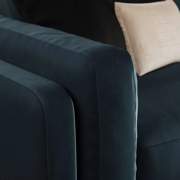2-Seater Sofa with Plush Foam - Navy, Velvet