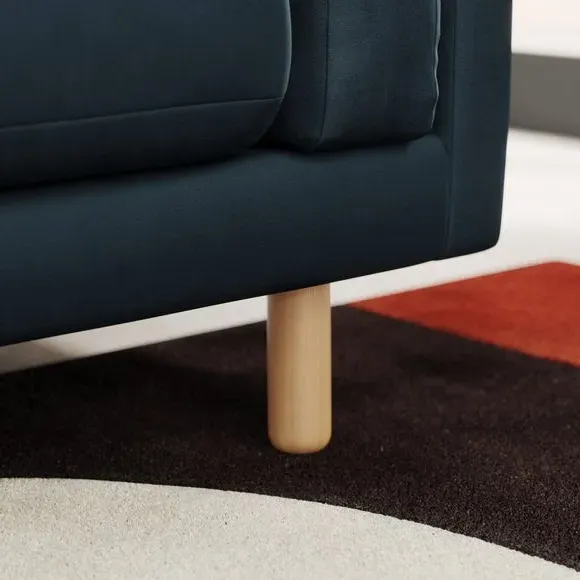 2-Seater Sofa with Plush Foam - Navy, Velvet