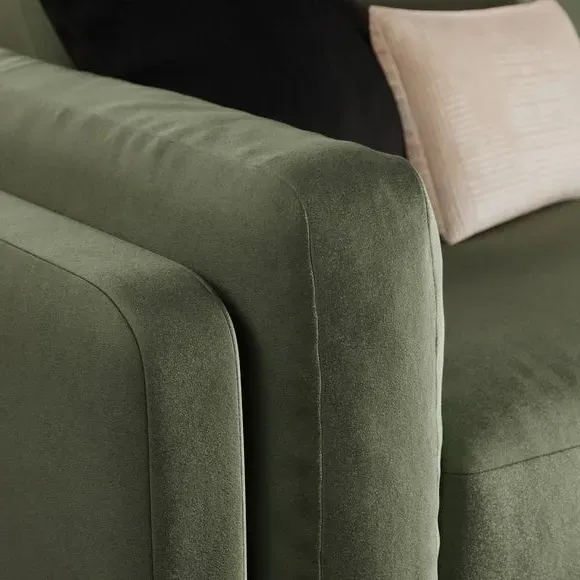 2-Seater Sofa with Plush Foam - Sage, Velvet