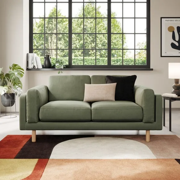 2-Seater Sofa with Plush Foam - Sage, Velvet