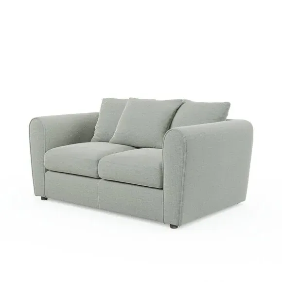 2-Seater Sofa with Roll Arms - Blue, Fabric