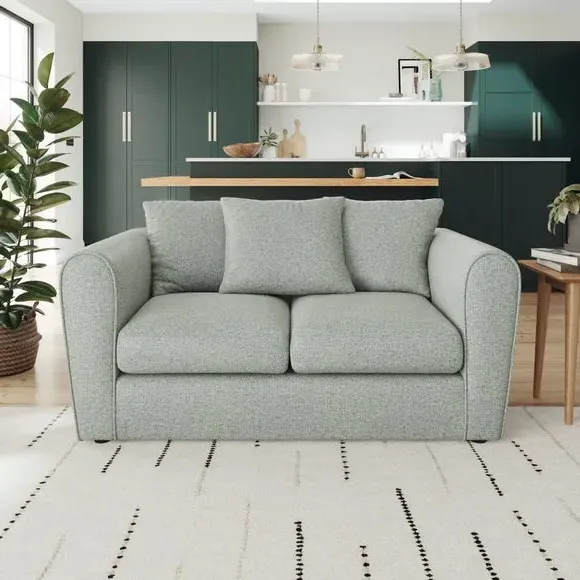 2-Seater Sofa with Roll Arms - Blue, Fabric image