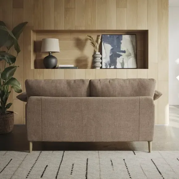 2-Seater Sofa with Roll Arms - Clay, Chenille