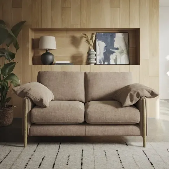 2-Seater Sofa with Roll Arms - Clay, Chenille