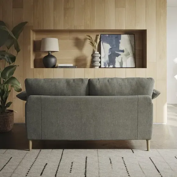 2-Seater Sofa with Roll Arms - Grey, Chenille