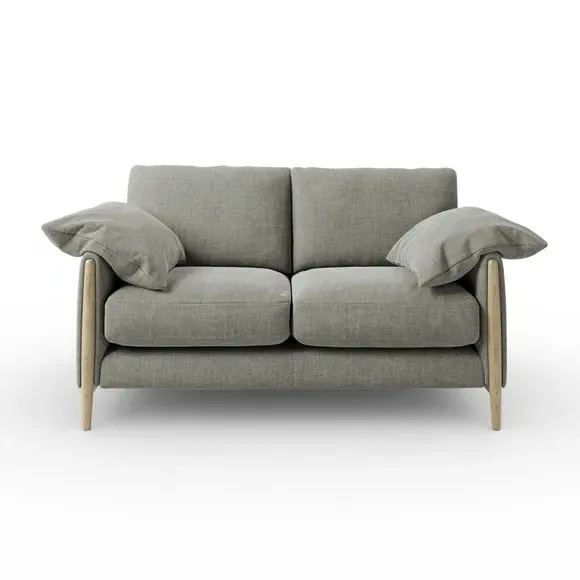 2-Seater Sofa with Roll Arms - Grey, Chenille