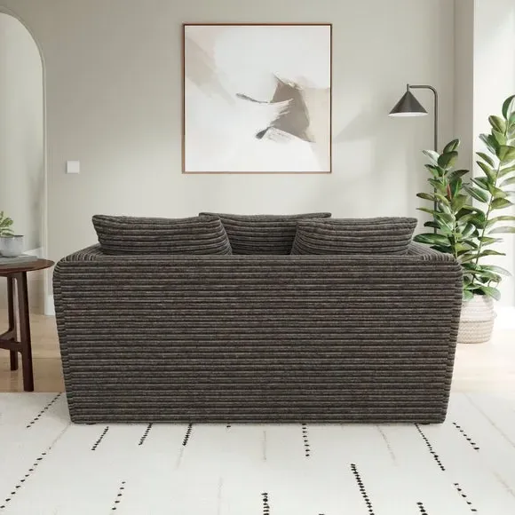2-Seater Sofa with Roll Arms - Grey, Cord