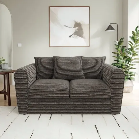 2-Seater Sofa with Roll Arms - Grey, Cord image