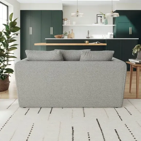 2-Seater Sofa with Roll Arms - Grey, Fabric