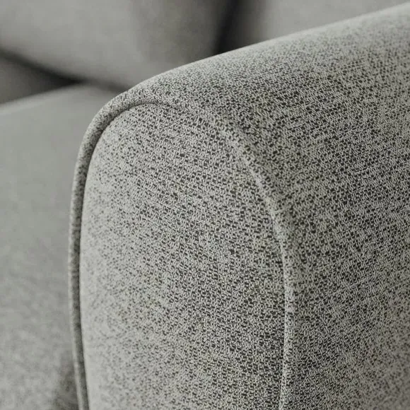 2-Seater Sofa with Roll Arms - Grey, Fabric