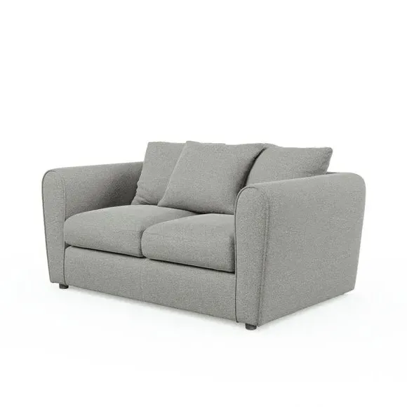 2-Seater Sofa with Roll Arms - Grey, Fabric