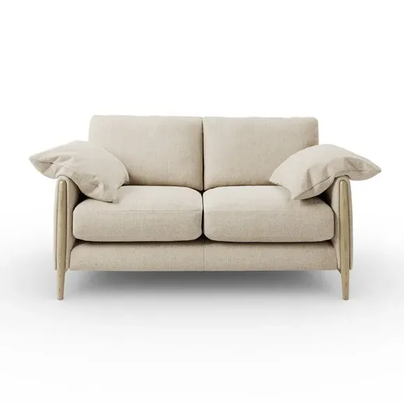 2-Seater Sofa with Roll Arms - Natural, Fabric
