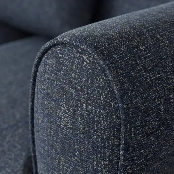 2-Seater Sofa with Roll Arms - Navy, Fabric