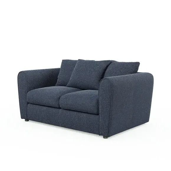 2-Seater Sofa with Roll Arms - Navy, Fabric