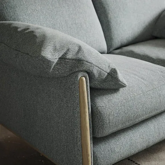 2-Seater Sofa with Roll Arms - Teal, Fabric