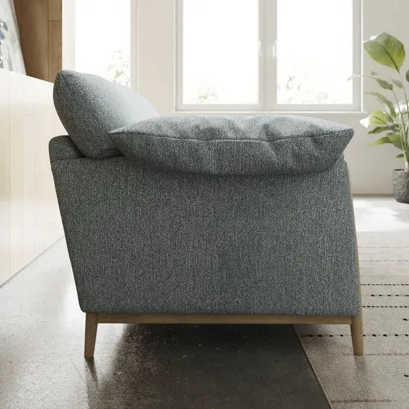 2-Seater Sofa with Roll Arms - Teal, Fabric