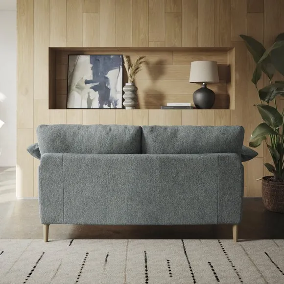 2-Seater Sofa with Roll Arms - Teal, Fabric