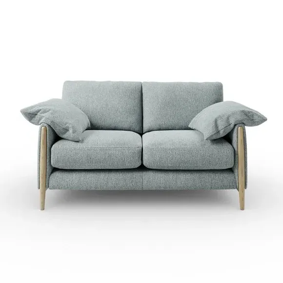 2-Seater Sofa with Roll Arms - Teal, Fabric