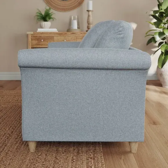 2-Seater Sofa with Scatter Back - Denim, Fabric