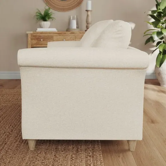 2-Seater Sofa with Scatter Back - Natural, Fabric