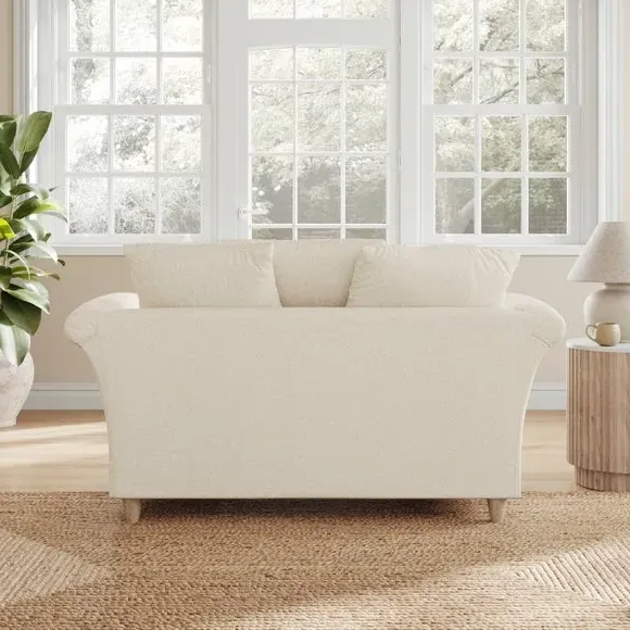 2-Seater Sofa with Scatter Back - Natural, Fabric