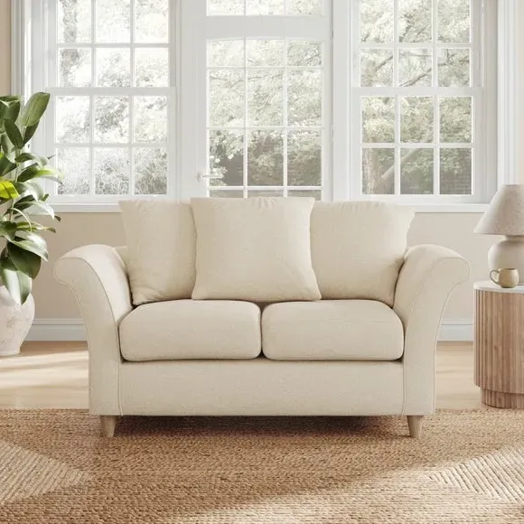 2-Seater Sofa with Scatter Back - Natural, Fabric