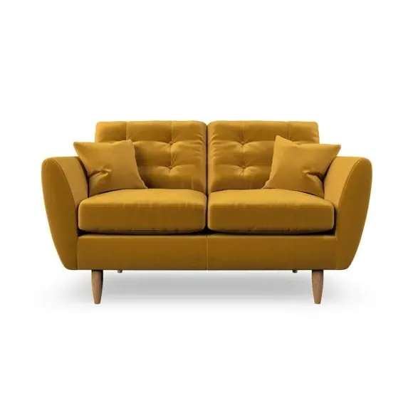 2-Seater Sofa with Scatter Cushions - Amber Gold