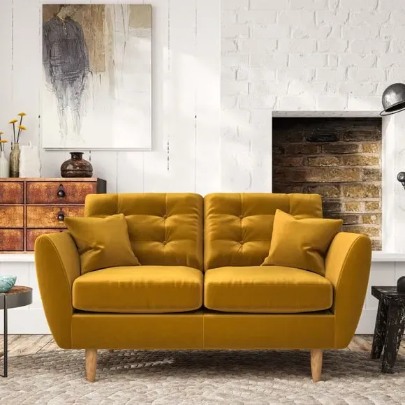 2-Seater Sofa with Scatter Cushions - Amber Gold image