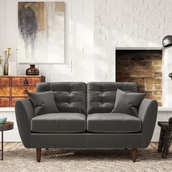 2-Seater Sofa with Scatter Cushions - Charcoal