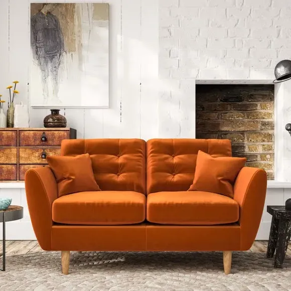 2-Seater Sofa with Scatter Cushions - Ginger