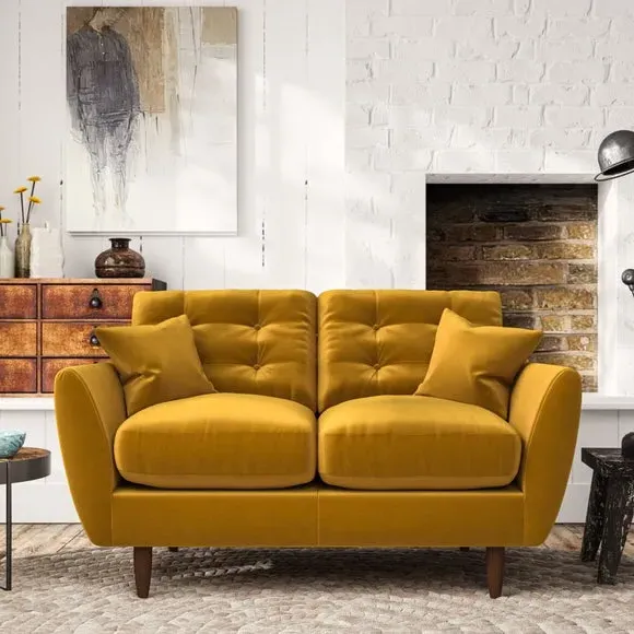 2-Seater Sofa with Scatter Cushions - Gold