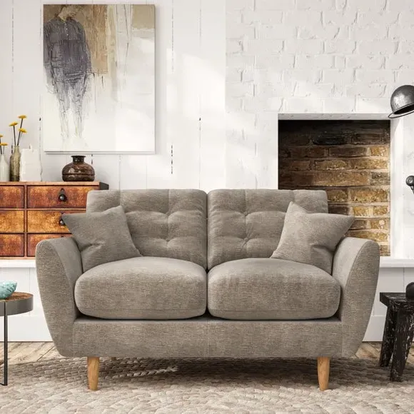 2-Seater Sofa with Scatter Cushions - Mushroom