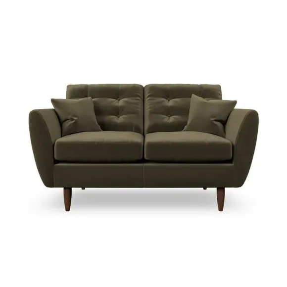 2-Seater Sofa with Scatter Cushions - Olive