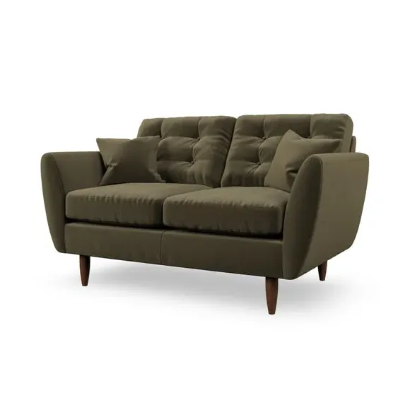2-Seater Sofa with Scatter Cushions - Olive