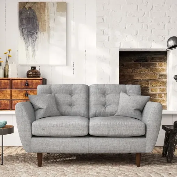 2-Seater Sofa with Scatter Cushions - Silver