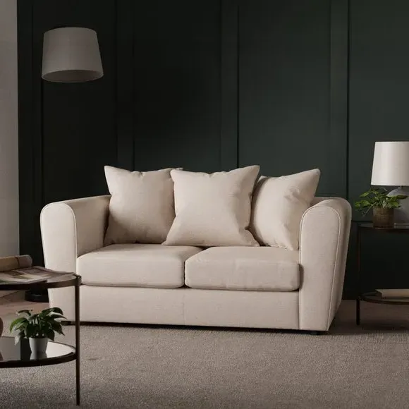 2-Seater Sofa with Scatterback - Natural, Fabric