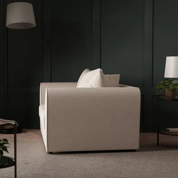 2-Seater Sofa with Scatterback - Natural, Fabric